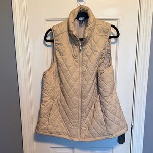 Lands' End Women's Tan Quilted Vest size XL.